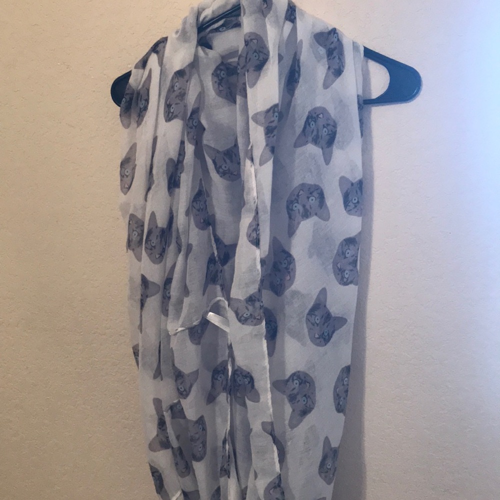 Unique cat print infinity scarf